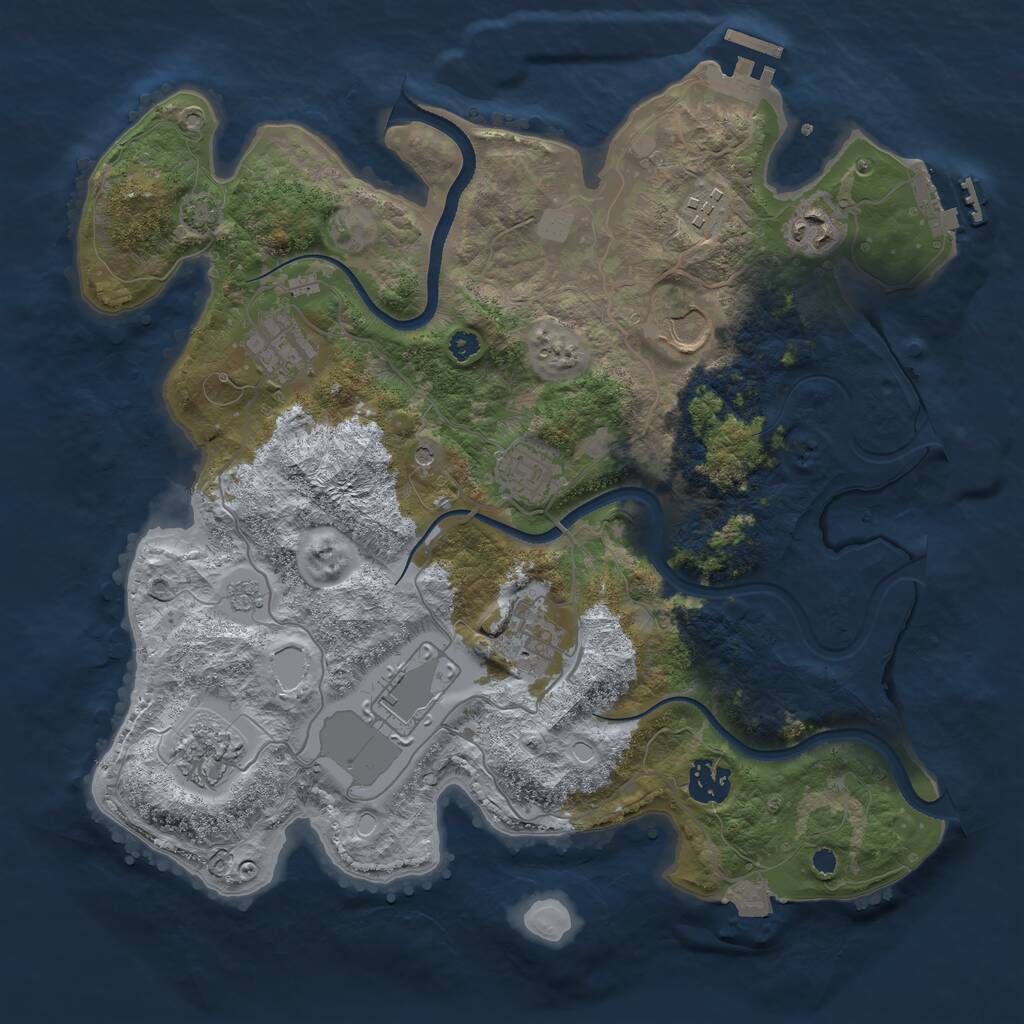 Rust Map: Procedural Map, Size: 3500, Seed: 81894678, 15 Monuments