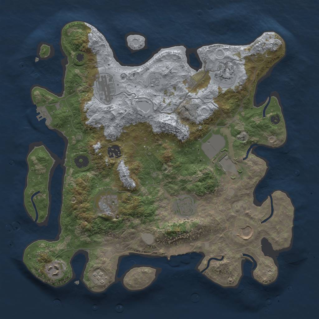 Rust Map: Procedural Map, Size: 3500, Seed: 12312354, 15 Monuments