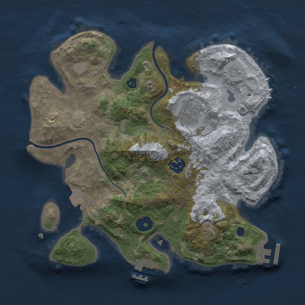 Rust Map: Procedural Map, Size: 2900, Seed: 500001, 7 Monuments