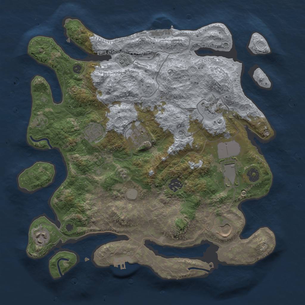 Rust Map: Procedural Map, Size: 3500, Seed: 35567865, 15 Monuments