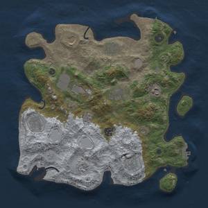 Thumbnail Rust Map: Procedural Map, Size: 3500, Seed: 80636223, 17 Monuments