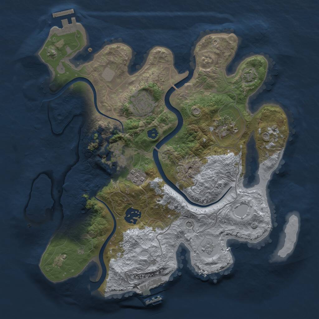 Rust Map: Procedural Map, Size: 3000, Seed: 23162, 11 Monuments