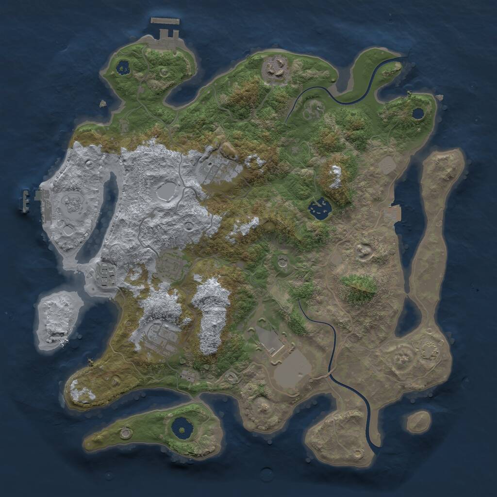 Rust Map: Procedural Map, Size: 3500, Seed: 12532681, 13 Monuments