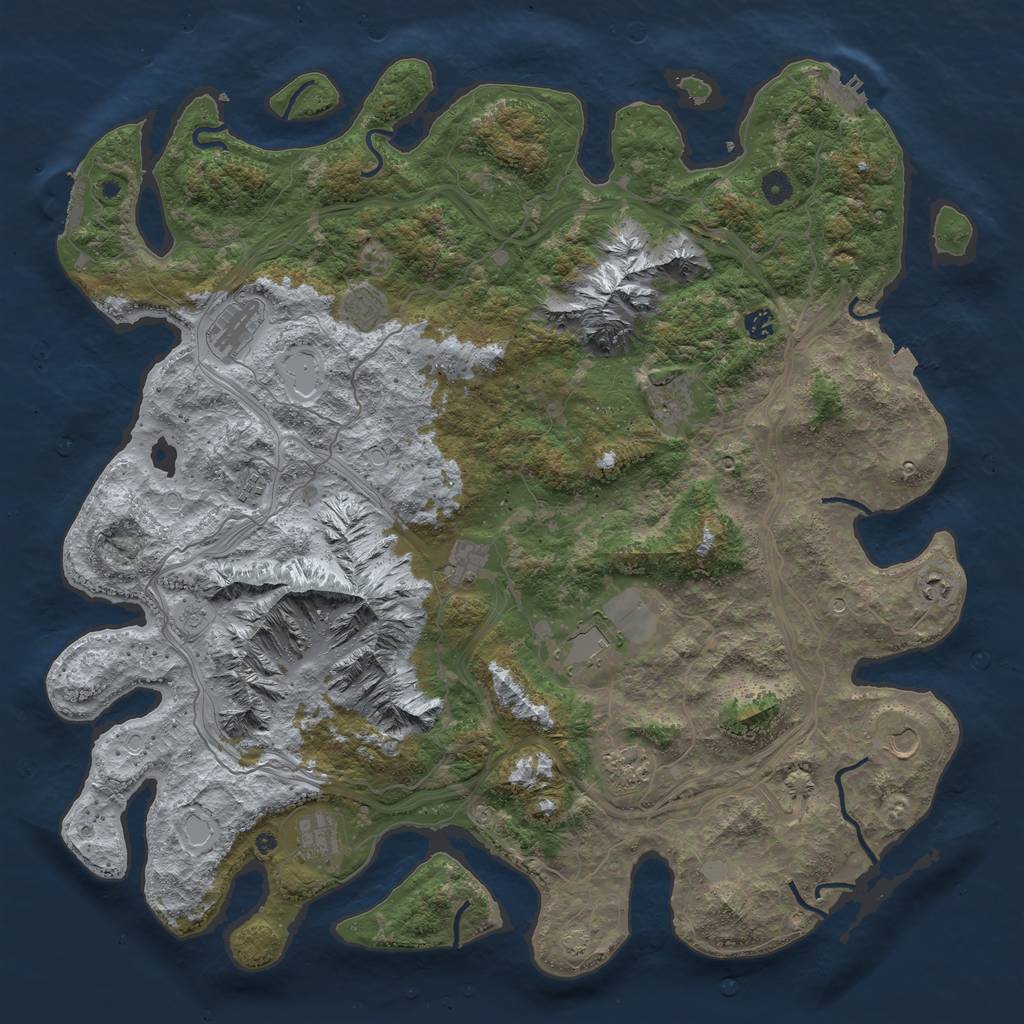 Rust Map: Procedural Map, Size: 5000, Seed: 5012023, 19 Monuments