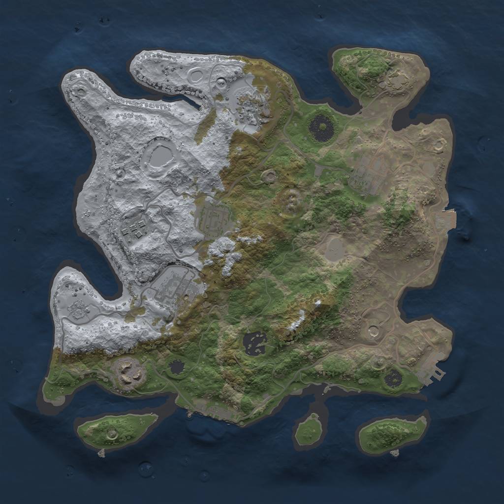 Rust Map: Procedural Map, Size: 3000, Seed: 875262597, 15 Monuments