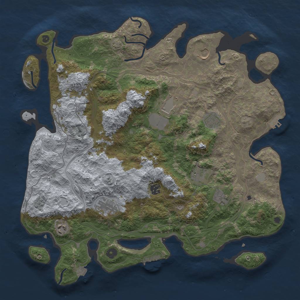 Rust Map: Procedural Map, Size: 4250, Seed: 2112303435, 17 Monuments