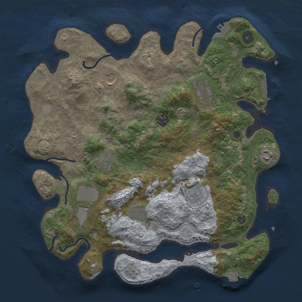 Rust Map: Procedural Map, Size: 3750, Seed: 1938710195, 17 Monuments