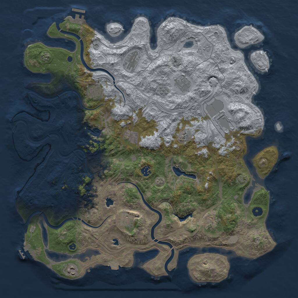 Rust Map: Procedural Map, Size: 4500, Seed: 446811137, 16 Monuments