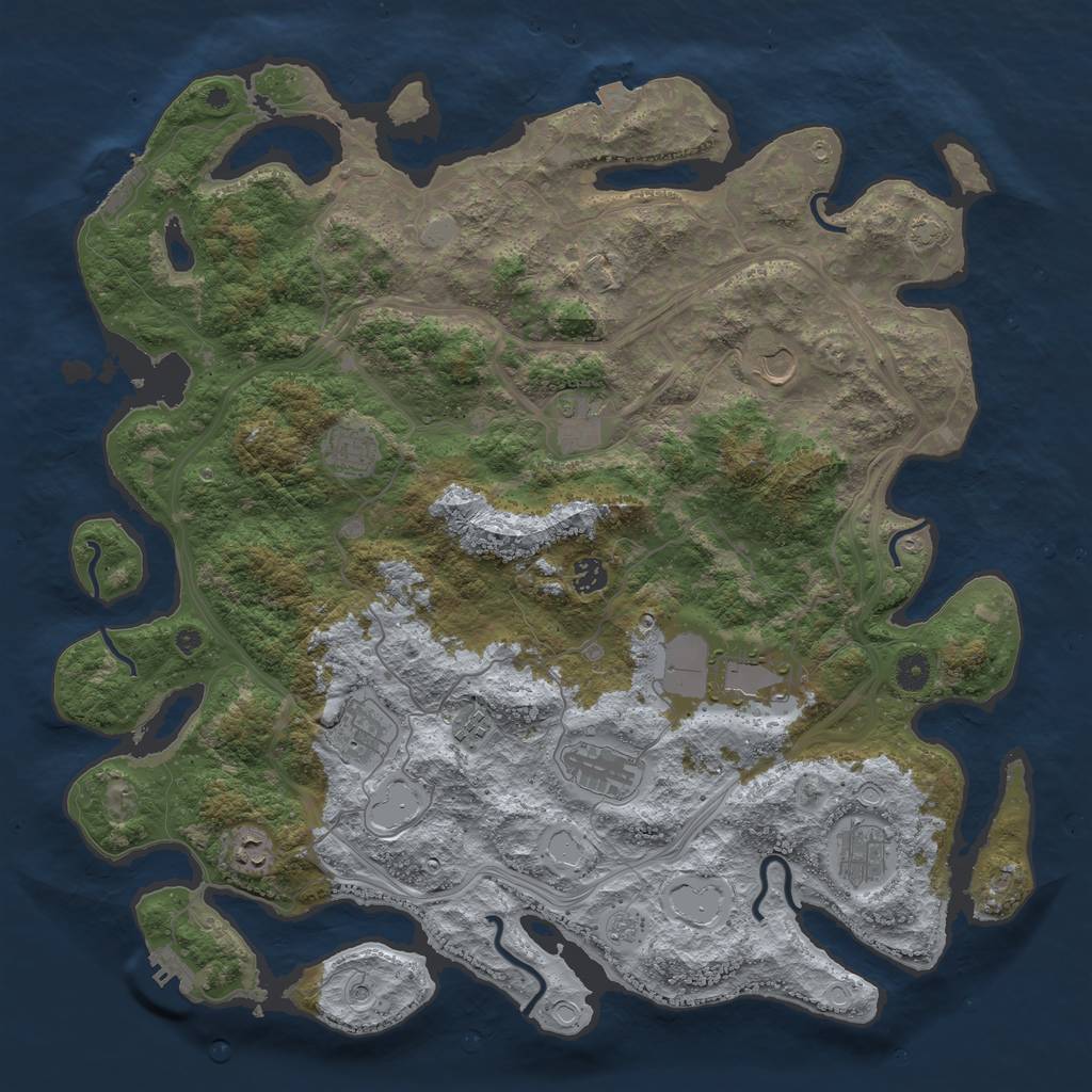 Rust Map: Procedural Map, Size: 4500, Seed: 1635296367, 18 Monuments