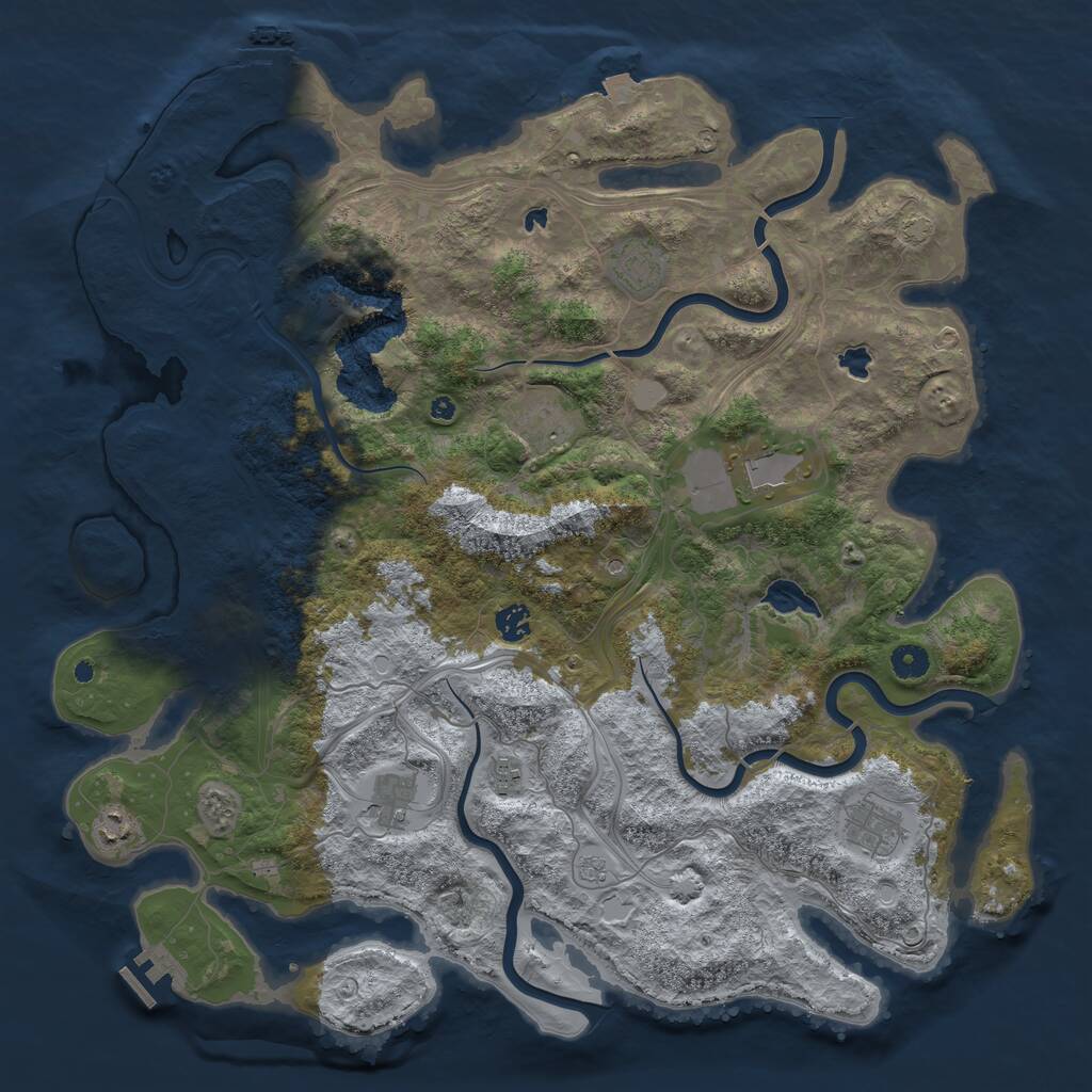 Rust Map: Procedural Map, Size: 4500, Seed: 1635296367, 14 Monuments