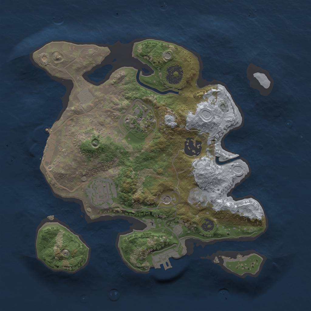 Rust Map: Procedural Map, Size: 2500, Seed: 279535534, 9 Monuments