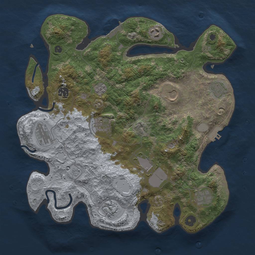 Rust Map: Procedural Map, Size: 3500, Seed: 279454312, 19 Monuments