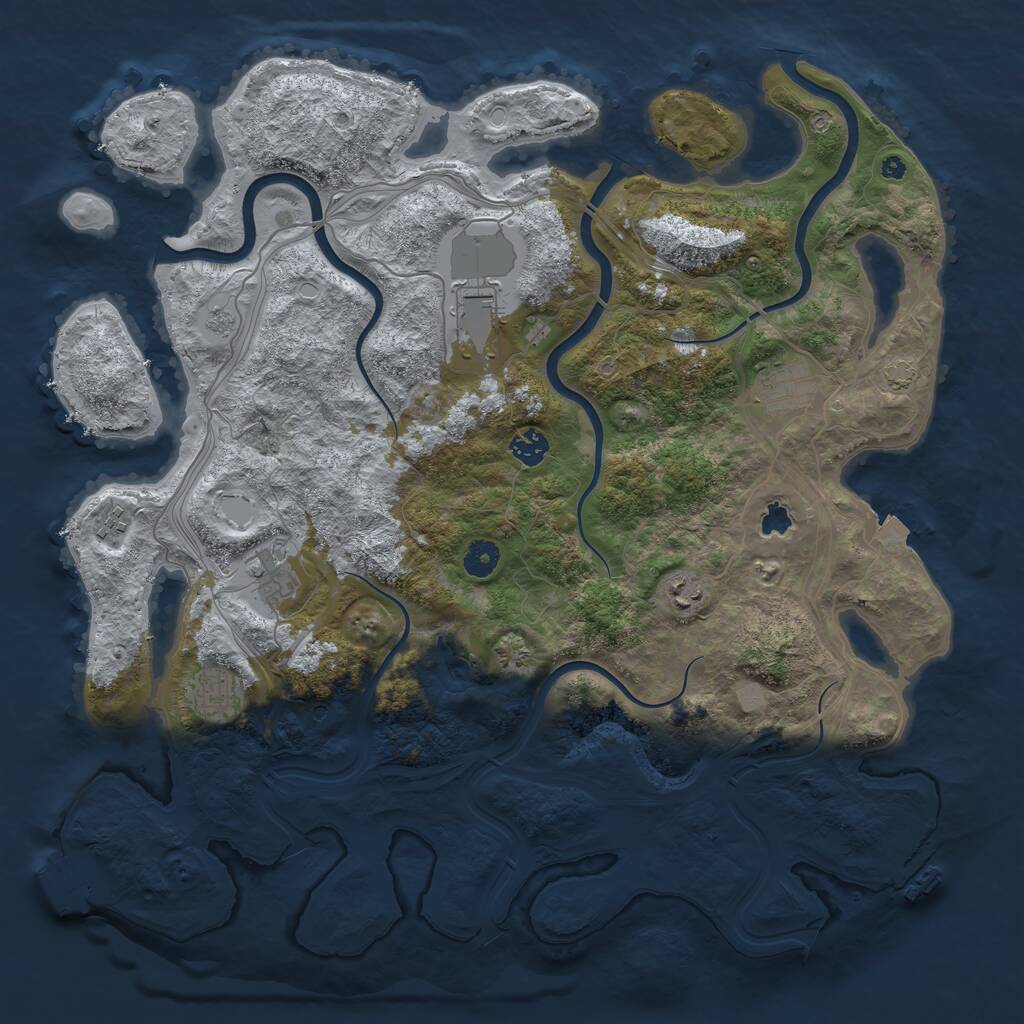 Rust Map: Procedural Map, Size: 4250, Seed: 2104822248, 13 Monuments