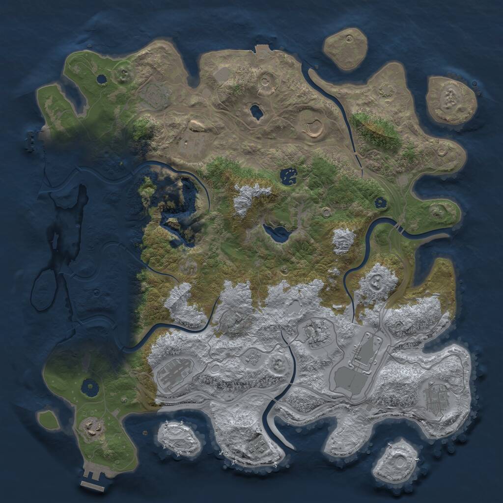 Rust Map: Procedural Map, Size: 4250, Seed: 311155707, 16 Monuments