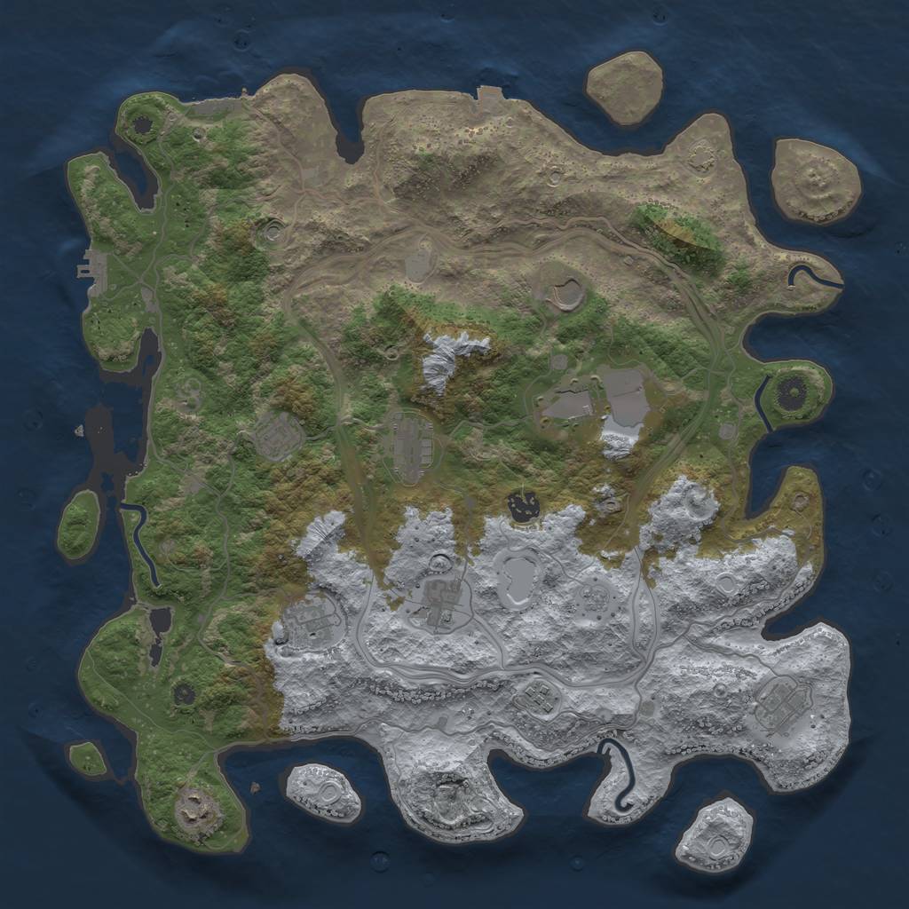 Rust Map: Procedural Map, Size: 4250, Seed: 311155707, 18 Monuments