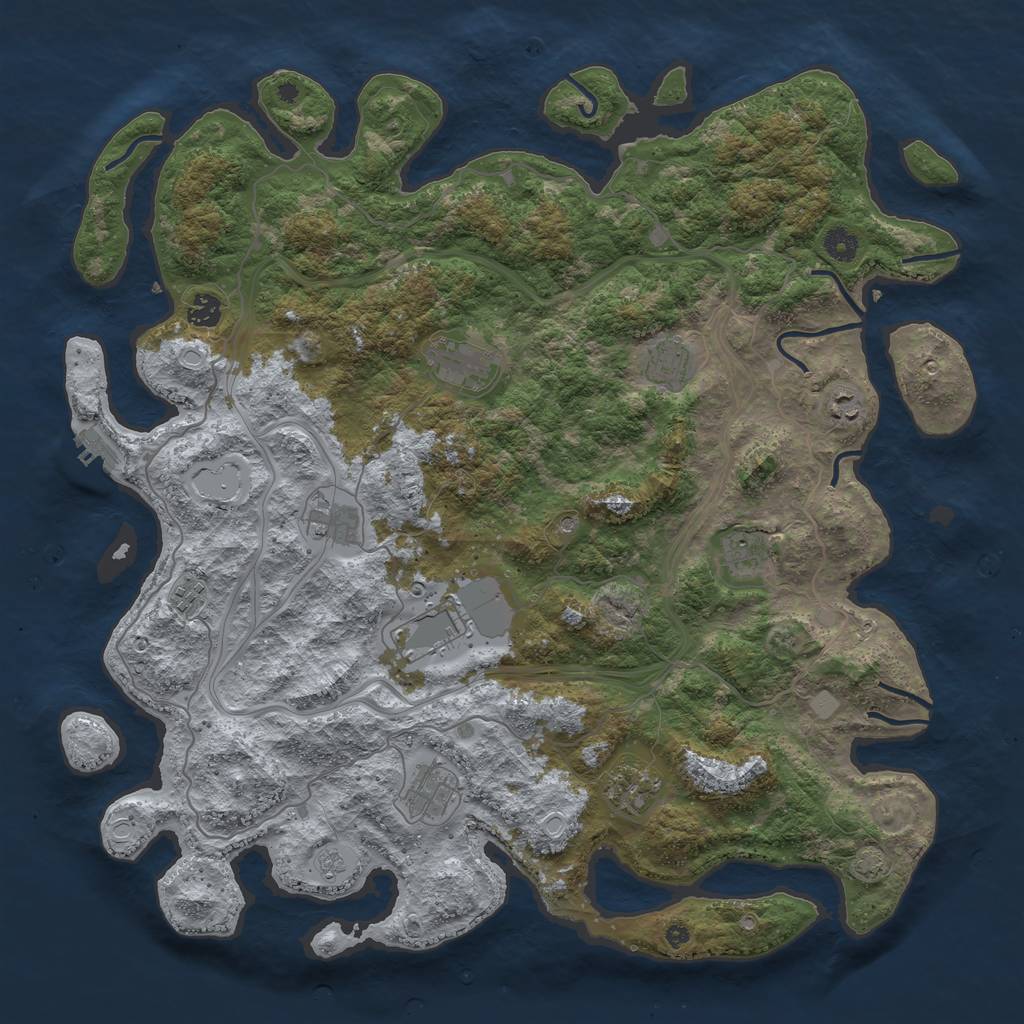 Rust Map: Procedural Map, Size: 4500, Seed: 1639749491, 17 Monuments