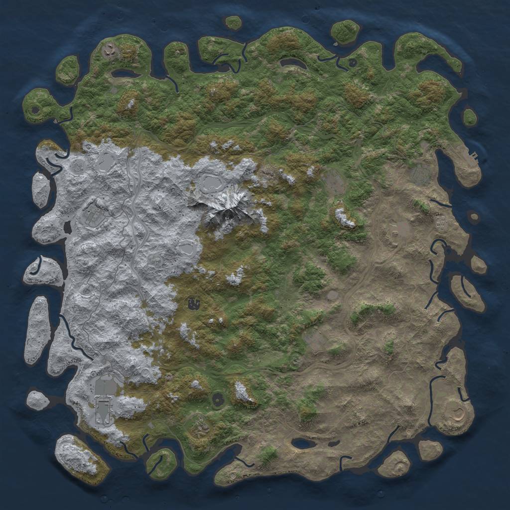 Rust Map: Procedural Map, Size: 6000, Seed: 1087402429, 17 Monuments