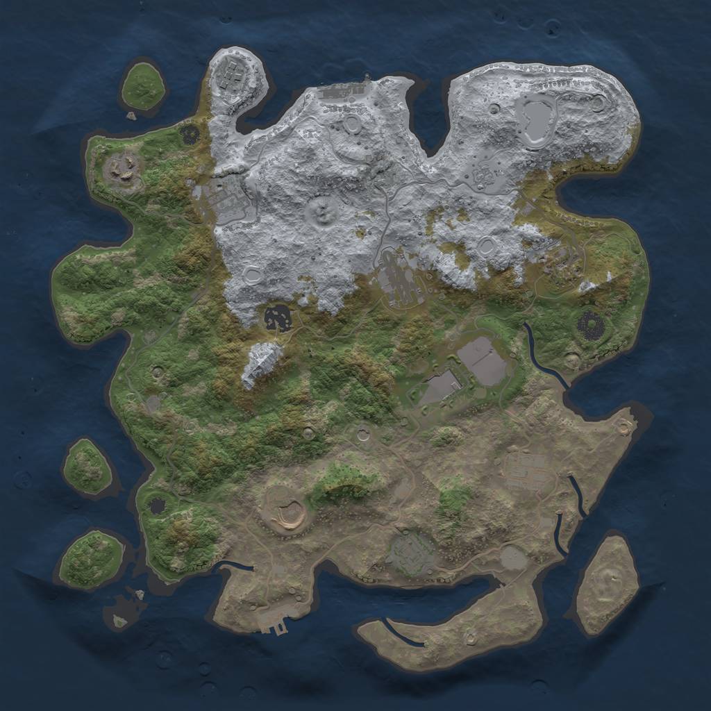 Rust Map: Procedural Map, Size: 3750, Seed: 1506179108, 19 Monuments