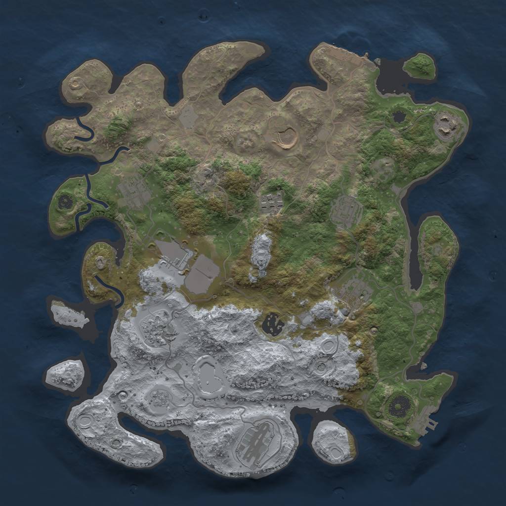 Rust Map: Procedural Map, Size: 3500, Seed: 17780, 17 Monuments