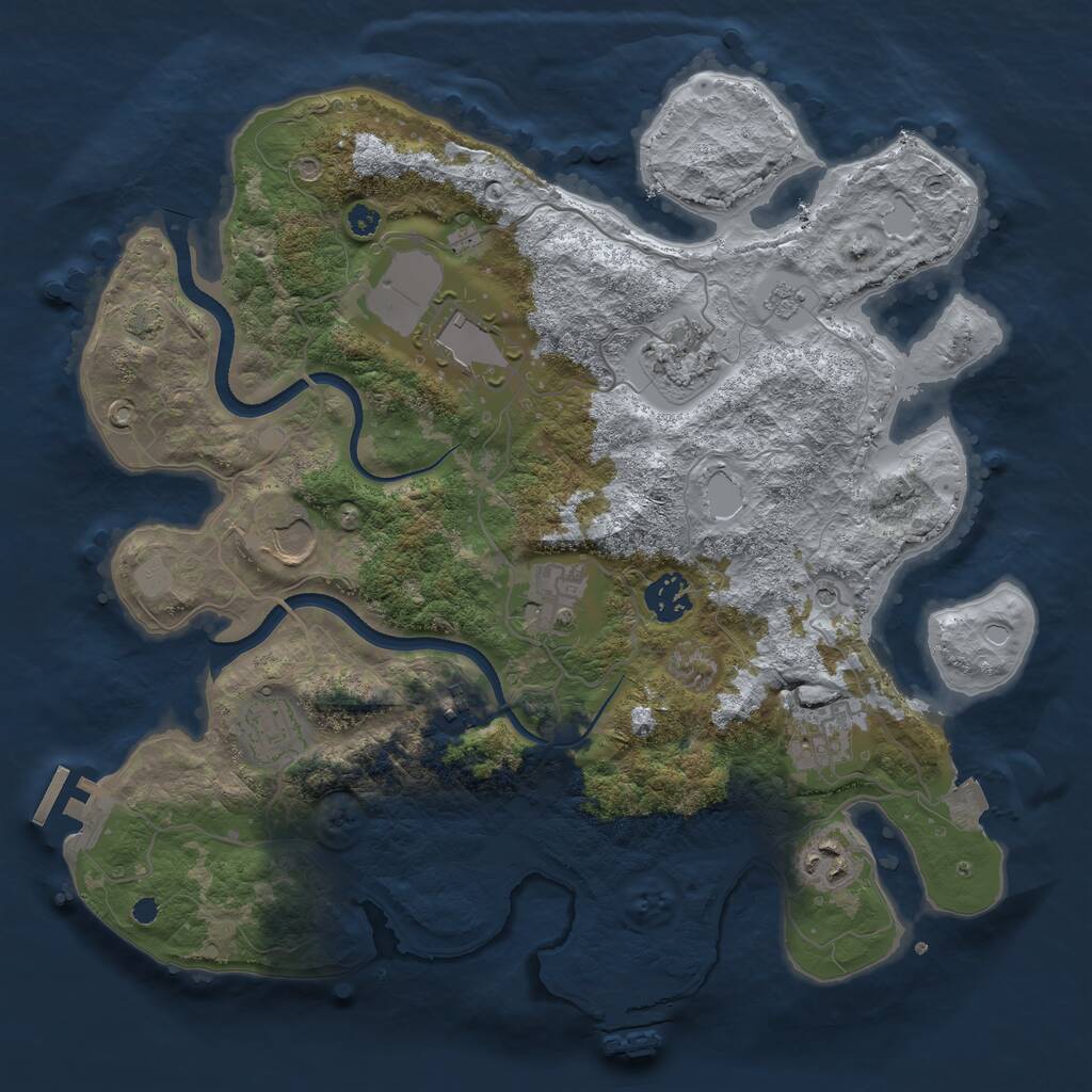 Rust Map: Procedural Map, Size: 3500, Seed: 937843644, 15 Monuments