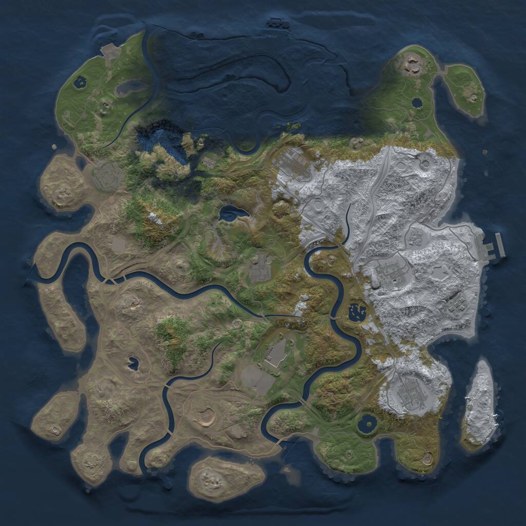 Rust Map: Procedural Map, Size: 4250, Seed: 134855042, 16 Monuments