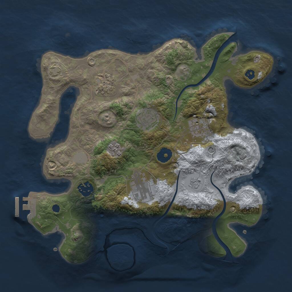 Rust Map: Procedural Map, Size: 3000, Seed: 724182398, 11 Monuments