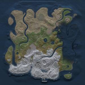 Thumbnail Rust Map: Procedural Map, Size: 3500, Seed: 118604848, 15 Monuments