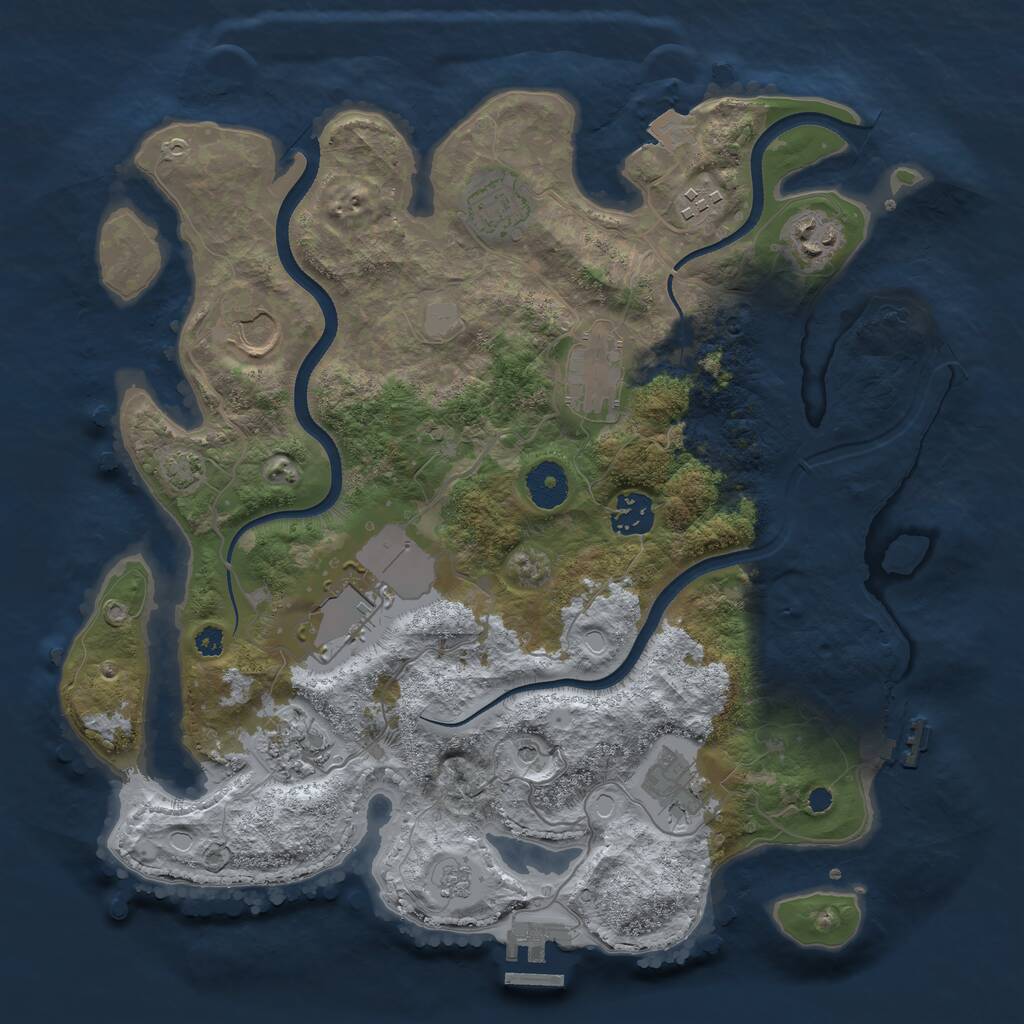 Rust Map: Procedural Map, Size: 3500, Seed: 118604848, 15 Monuments