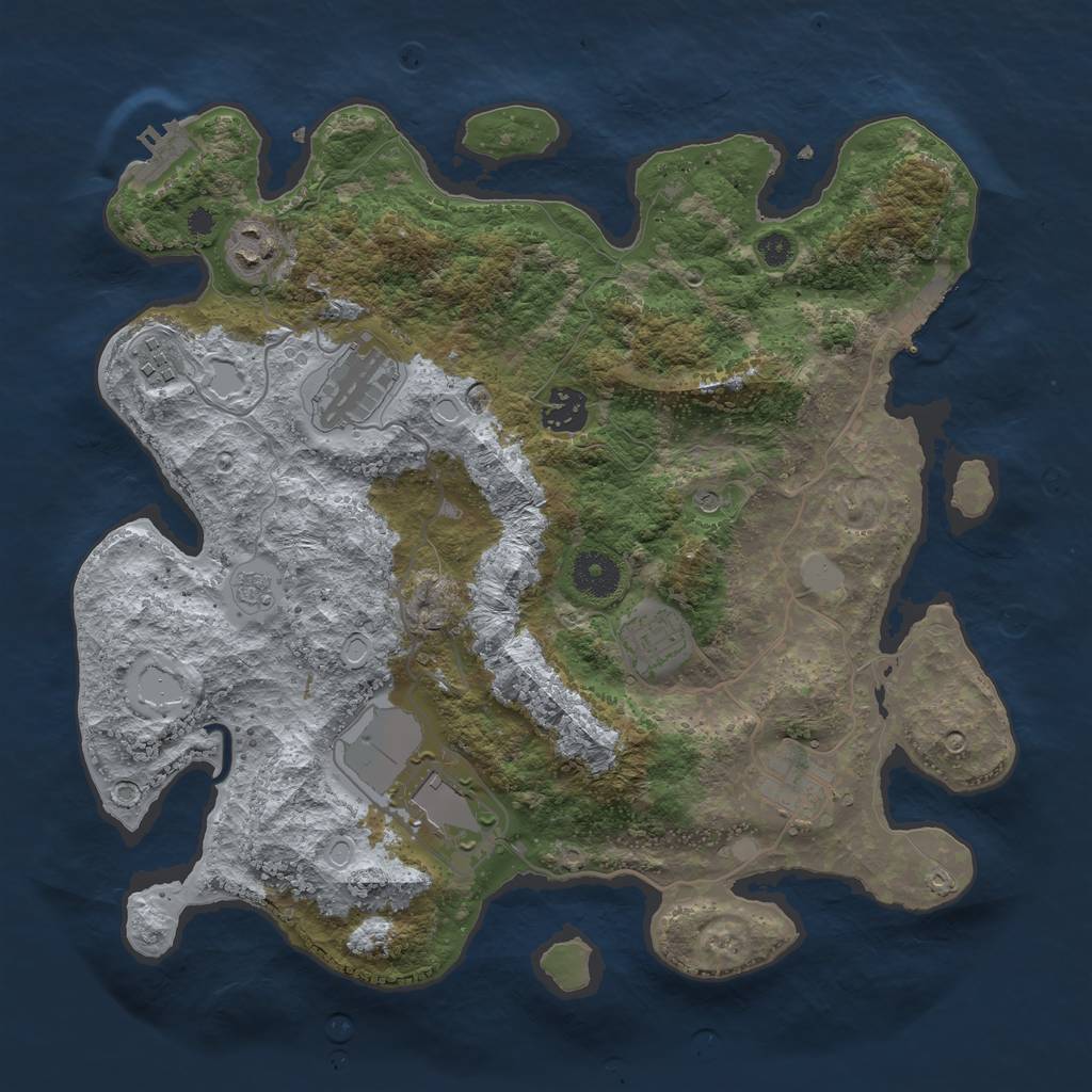 Rust Map: Procedural Map, Size: 3500, Seed: 89012734, 14 Monuments