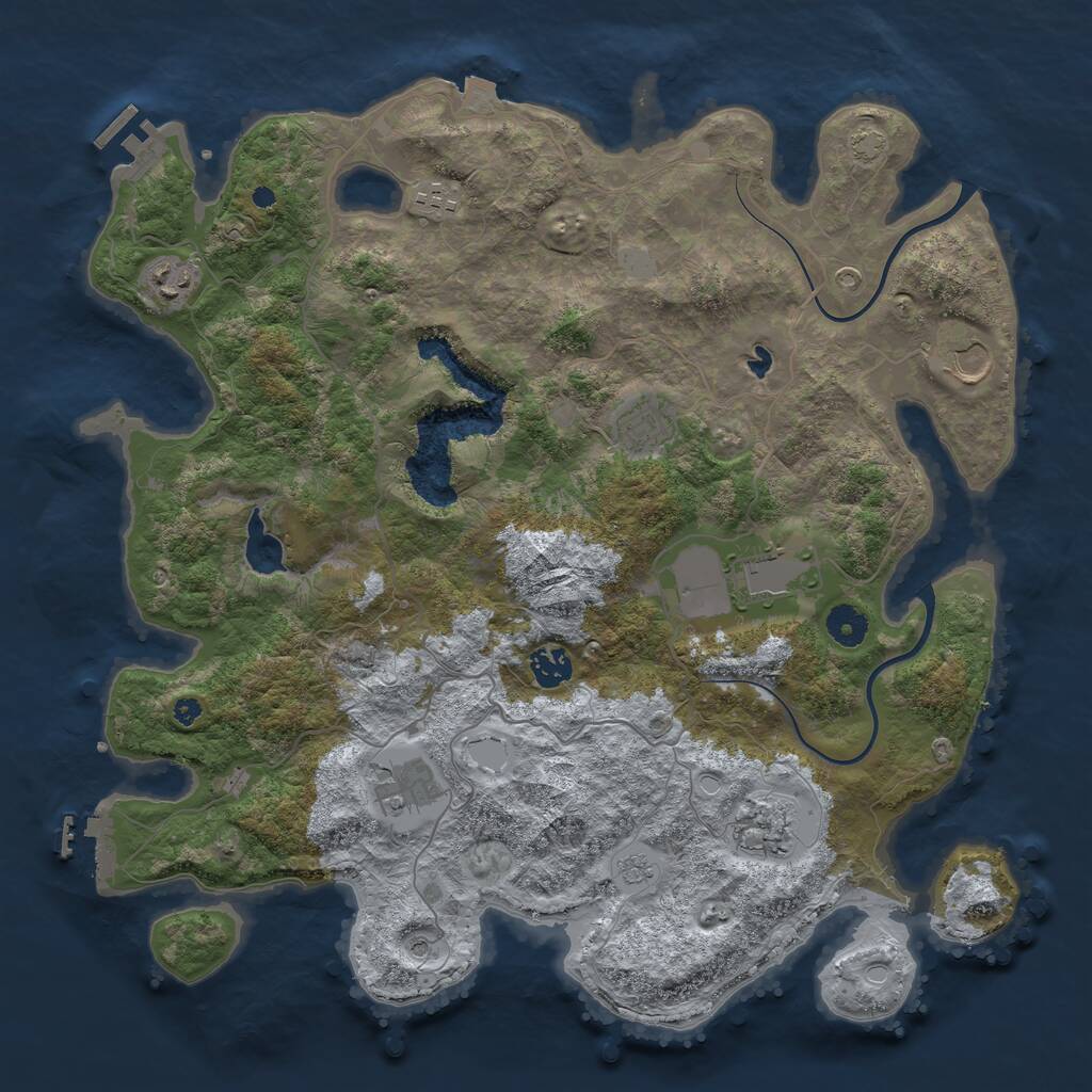 Rust Map: Procedural Map, Size: 4000, Seed: 819508169, 14 Monuments