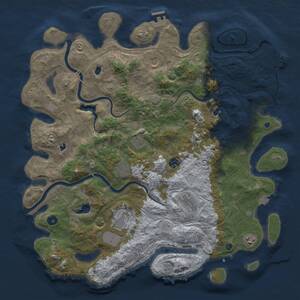 Thumbnail Rust Map: Procedural Map, Size: 4500, Seed: 825282913, 14 Monuments