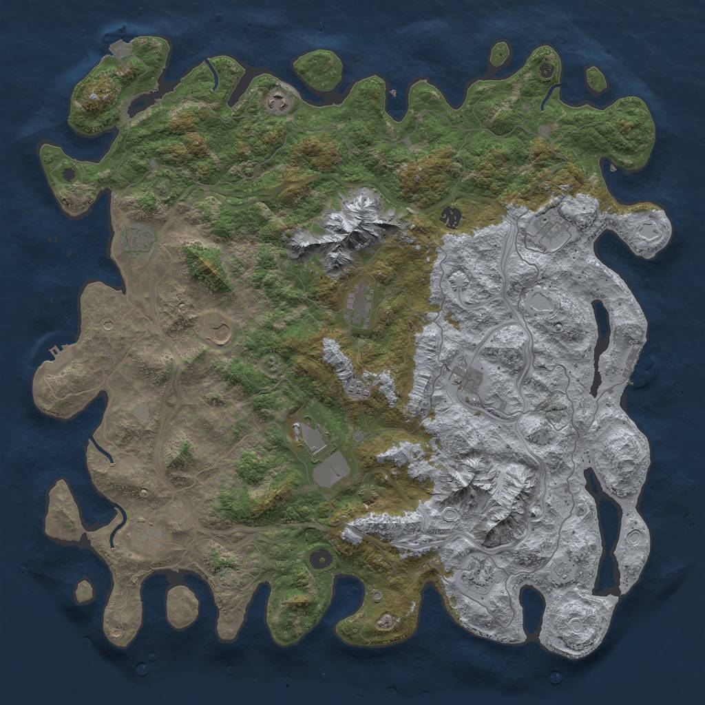 Rust Map: Procedural Map, Size: 5000, Seed: 1527821873, 19 Monuments