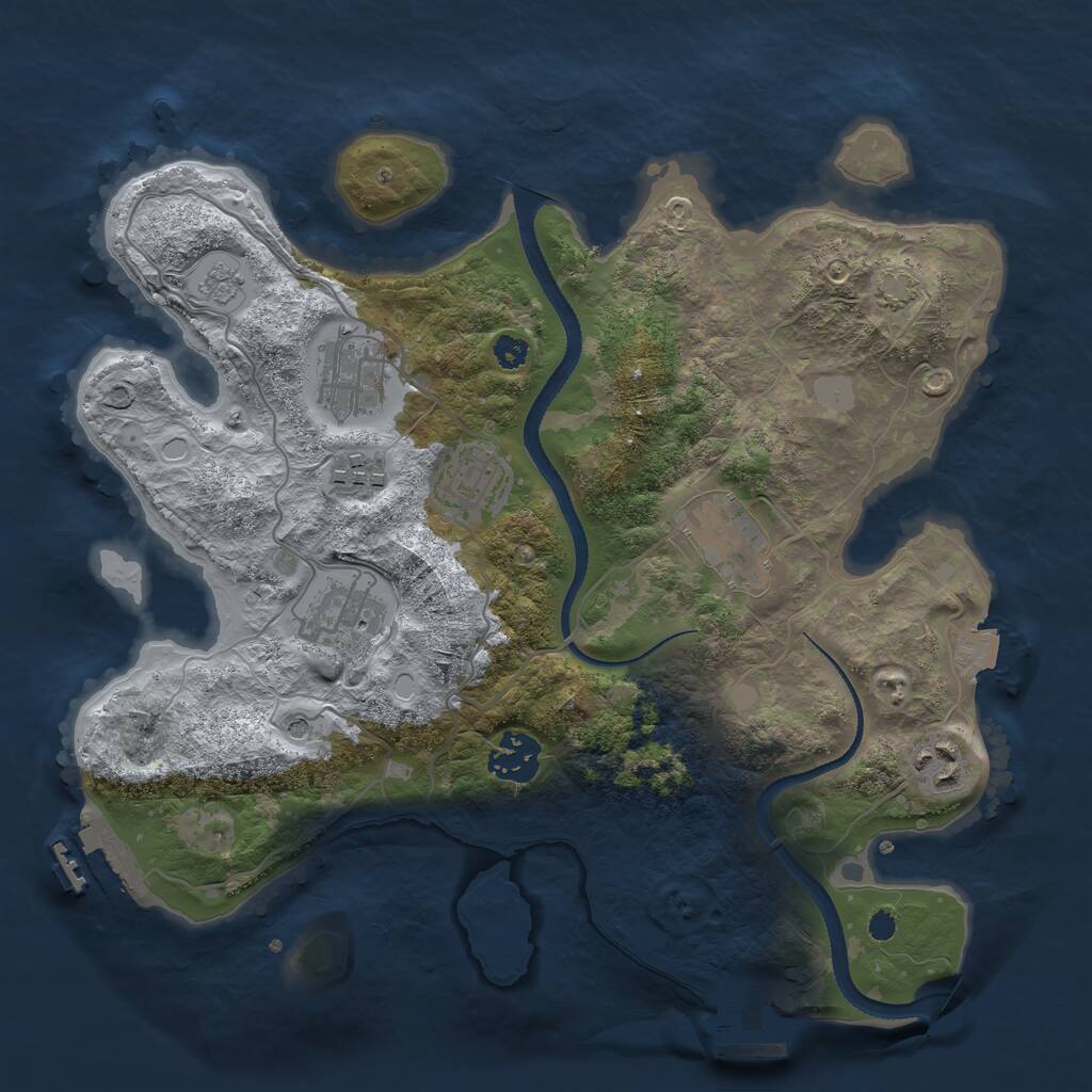 Rust Map: Procedural Map, Size: 3200, Seed: 1726689895, 13 Monuments