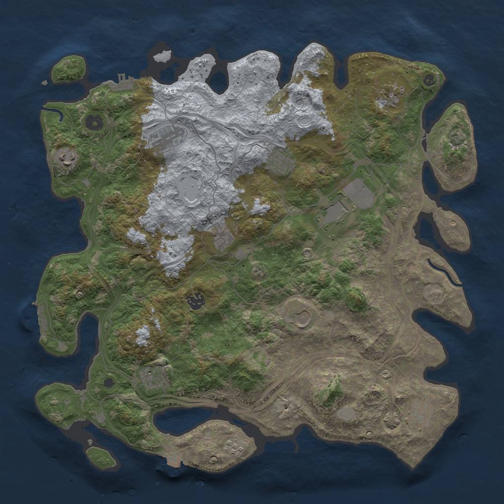 Rust Map: Procedural Map, Size: 4300, Seed: 2032805700, 19 Monuments