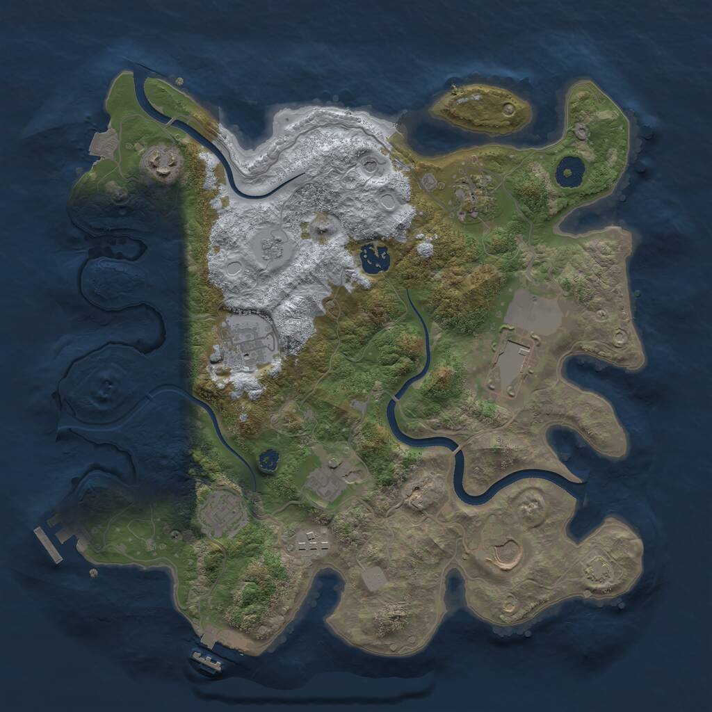 Rust Map: Procedural Map, Size: 3500, Seed: 88608837, 15 Monuments