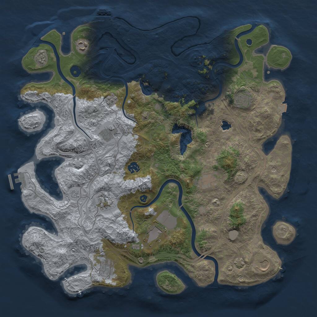 Rust Map: Procedural Map, Size: 4250, Seed: 1986528800, 16 Monuments