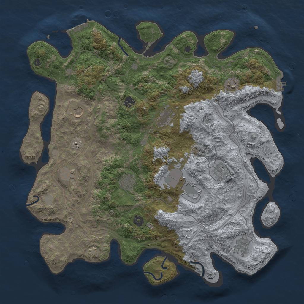 Rust Map: Procedural Map, Size: 4250, Seed: 641050175, 18 Monuments