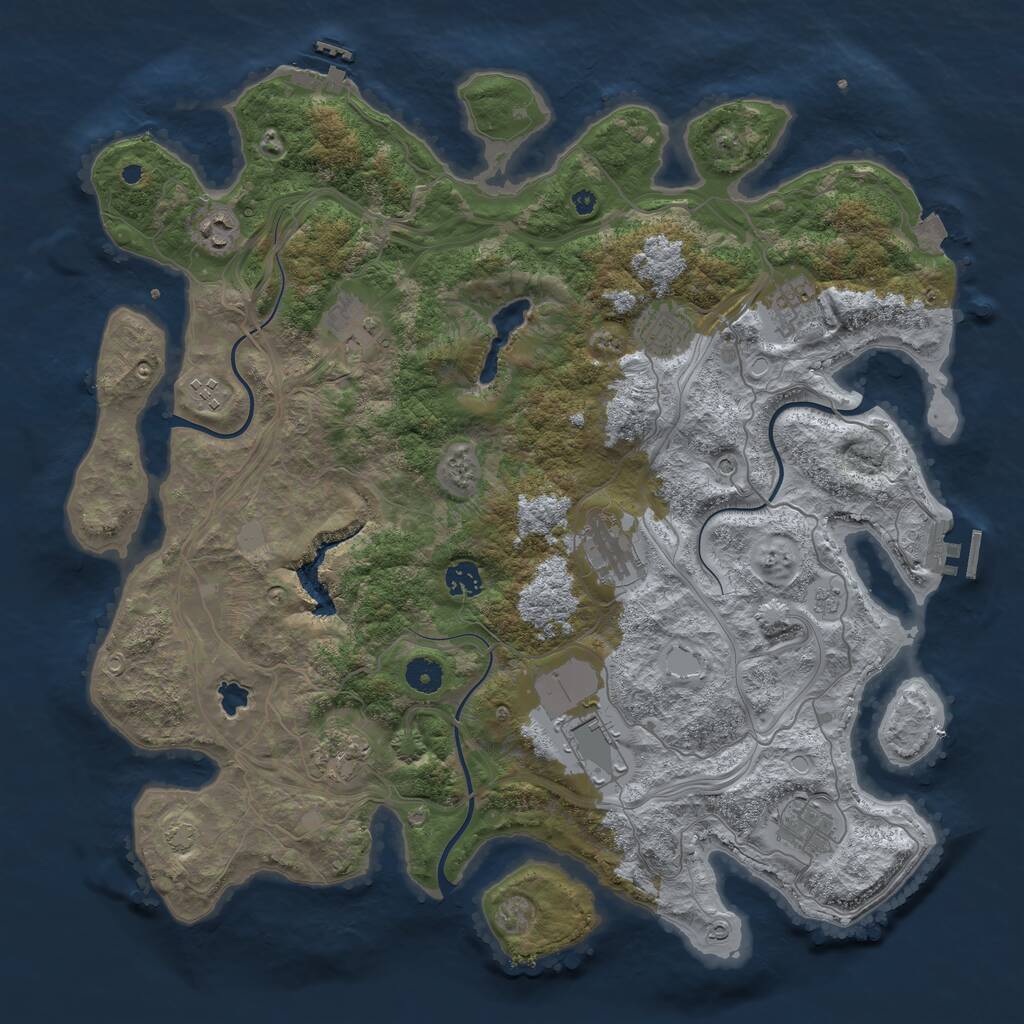 Rust Map: Procedural Map, Size: 4250, Seed: 641050175, 16 Monuments