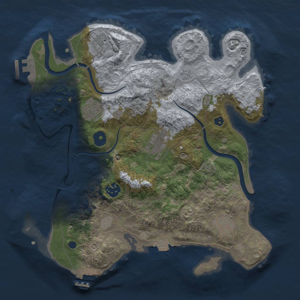 Rust Map: Procedural Map, Size: 3200, Seed: 987897, 12 Monuments