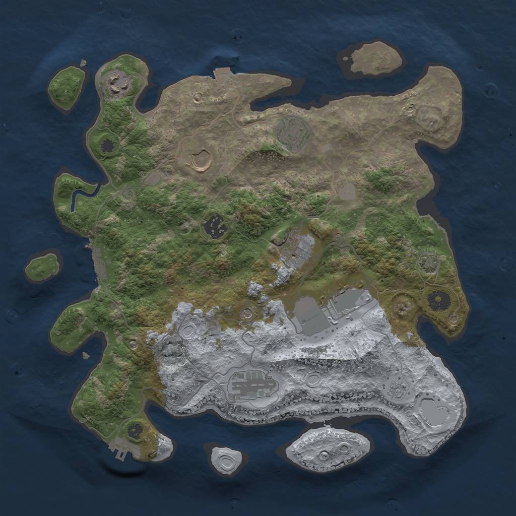 Rust Map: Procedural Map, Size: 3500, Seed: 84021593, 15 Monuments