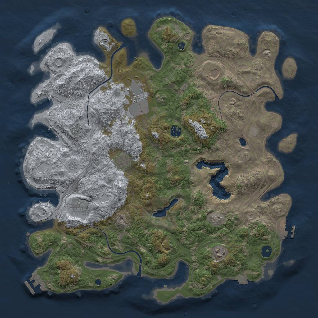 Rust Map: Procedural Map, Size: 4250, Seed: 777279515, 13 Monuments