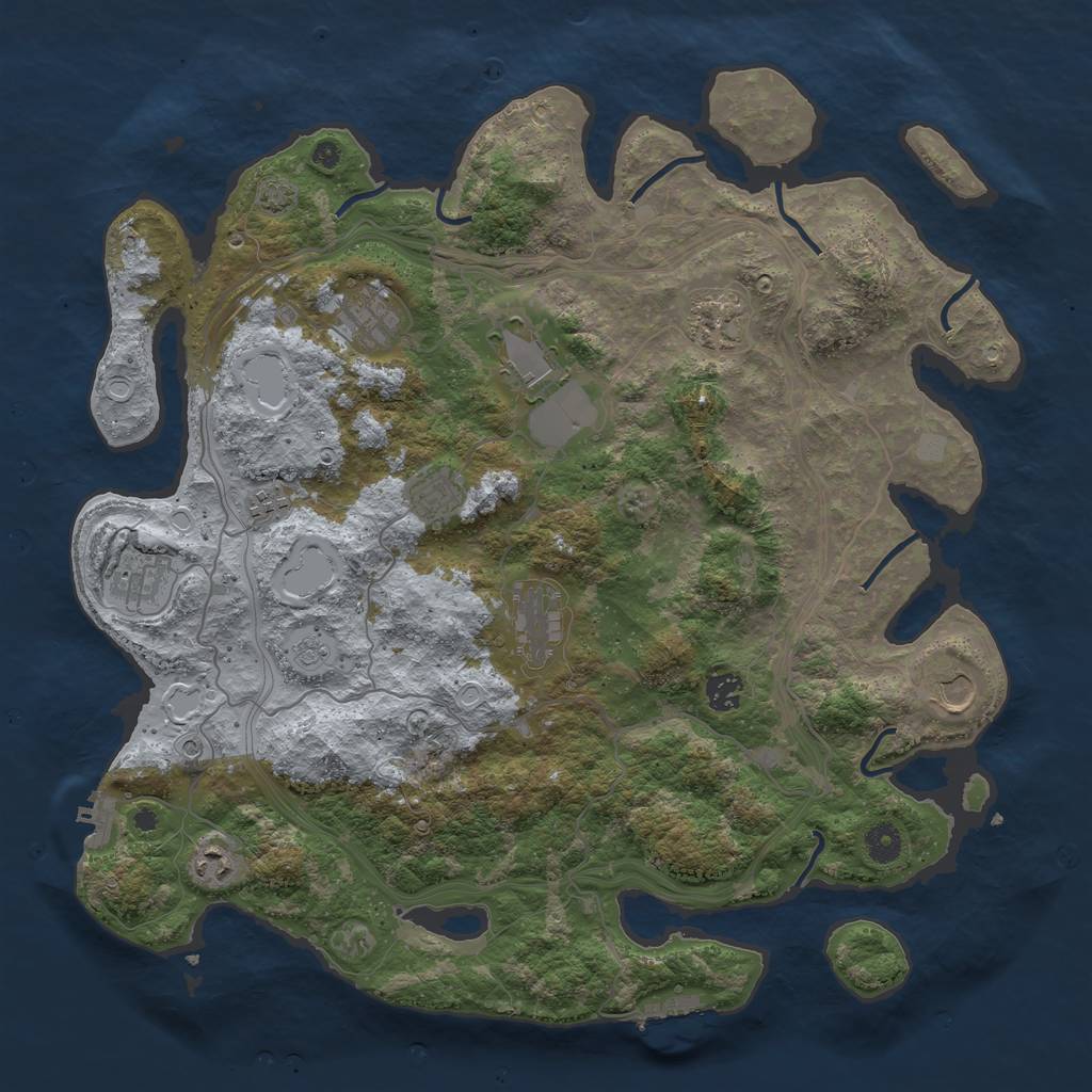 Rust Map: Procedural Map, Size: 4250, Seed: 1380889069, 18 Monuments