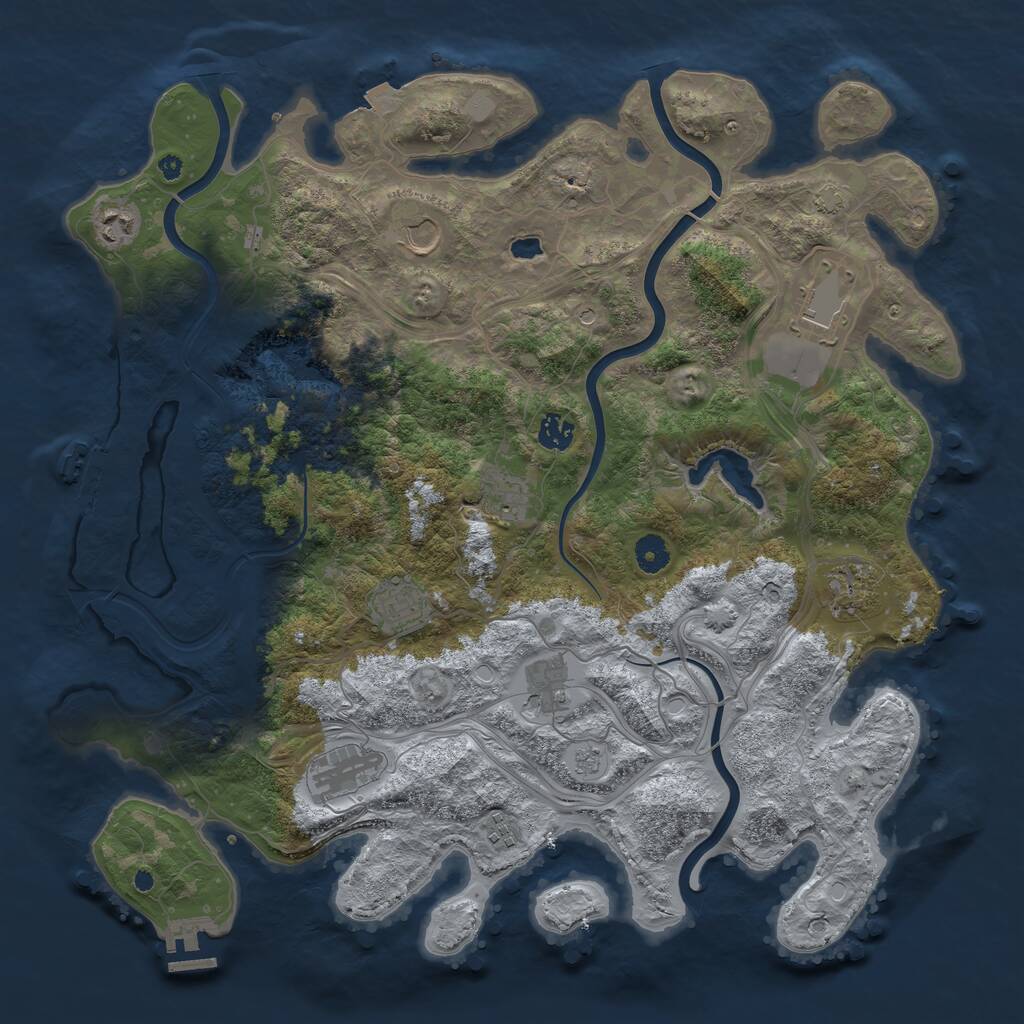 Rust Map: Procedural Map, Size: 4250, Seed: 5911680, 16 Monuments