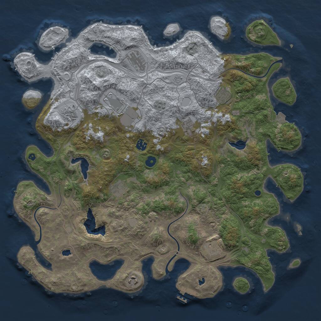 Rust Map: Procedural Map, Size: 4500, Seed: 2104, 15 Monuments