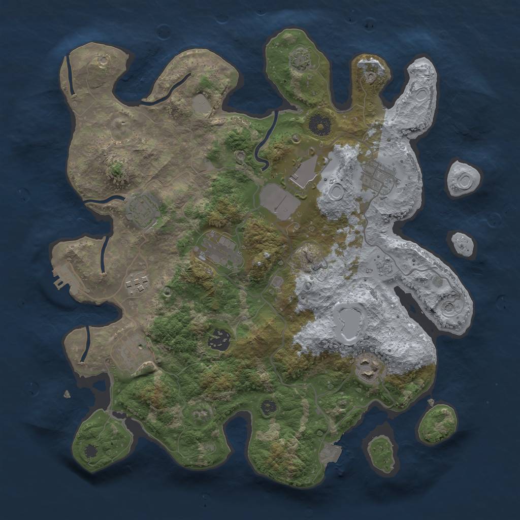 Rust Map: Procedural Map, Size: 3500, Seed: 82089794, 15 Monuments