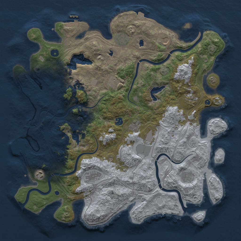 Rust Map: Procedural Map, Size: 4500, Seed: 509322559, 17 Monuments