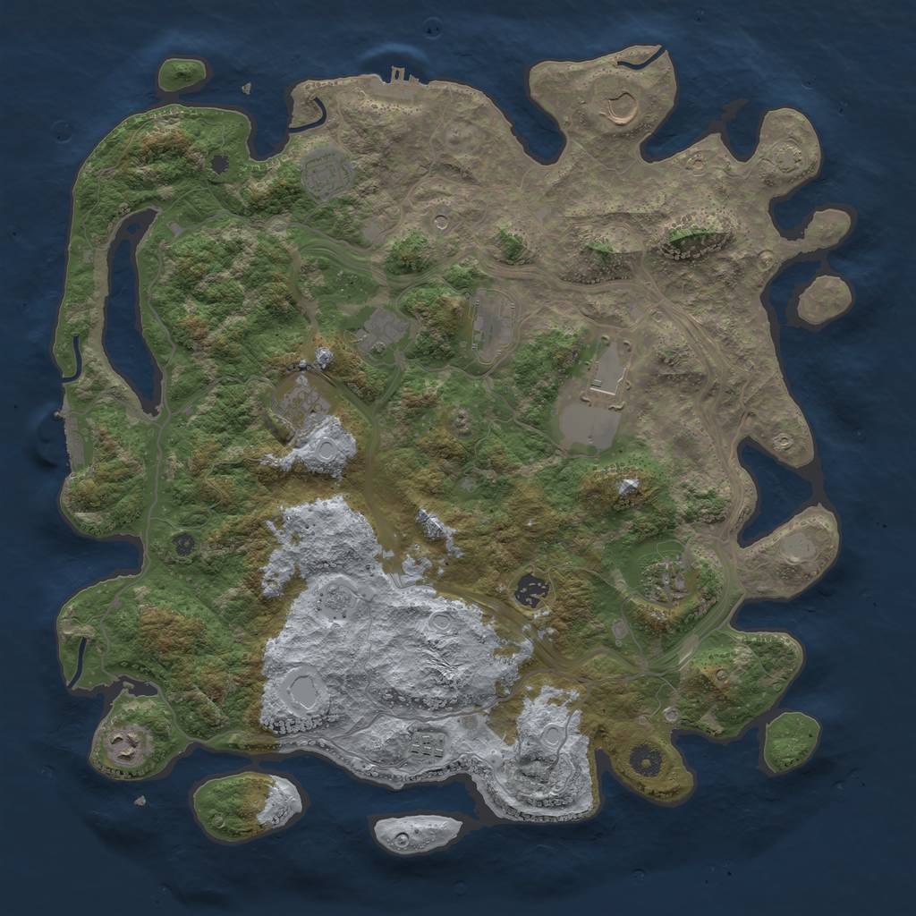 Rust Map: Procedural Map, Size: 4250, Seed: 1160894209, 18 Monuments