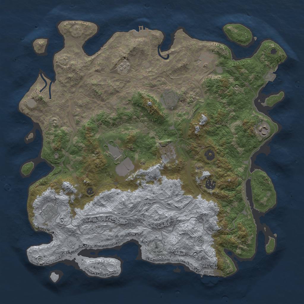 Rust Map: Procedural Map, Size: 4250, Seed: 226145269, 16 Monuments