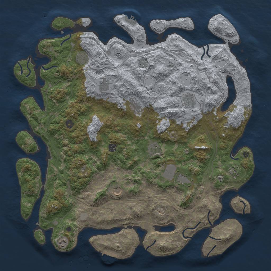 Rust Map: Procedural Map, Size: 4700, Seed: 1817769150, 20 Monuments