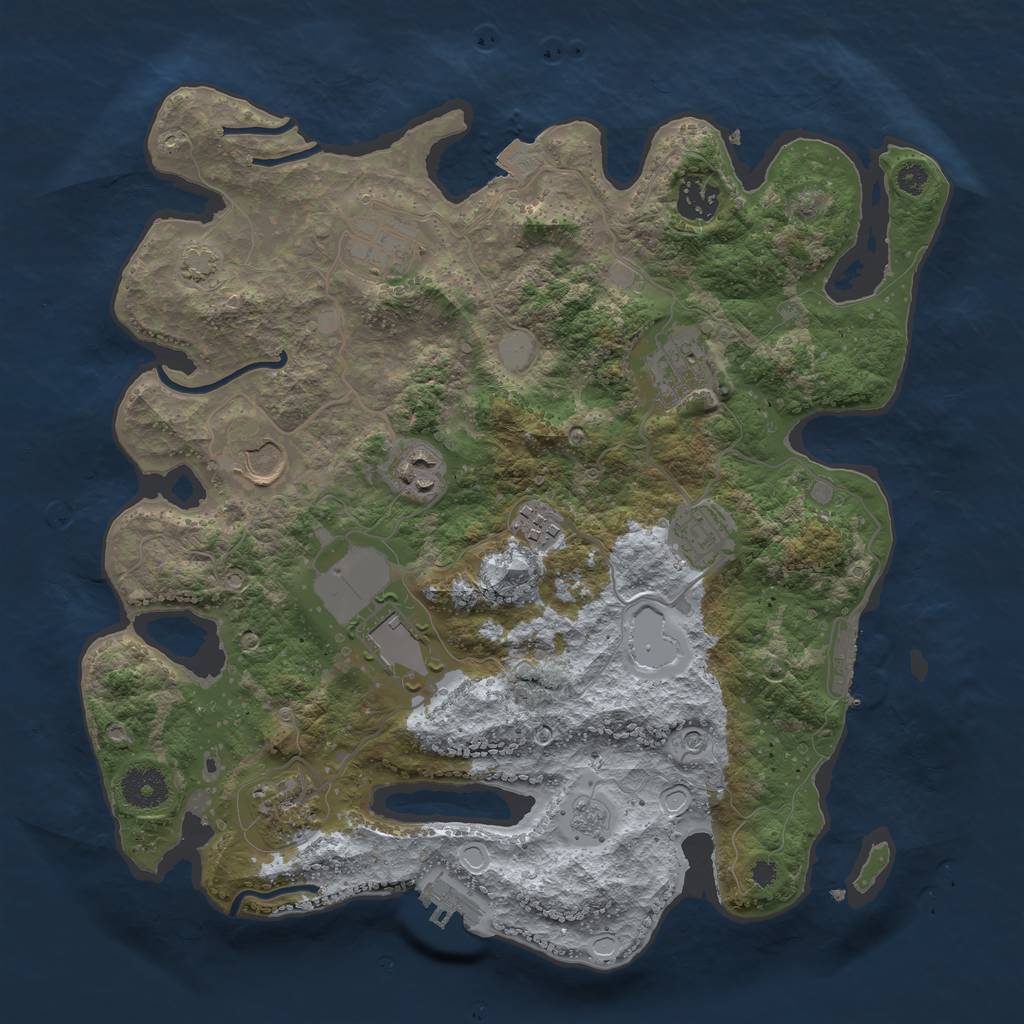 Rust Map: Procedural Map, Size: 3500, Seed: 69277138, 17 Monuments